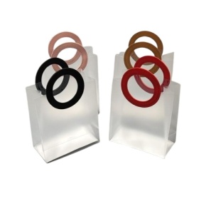 Pungi Cadou Transparente Cu Maner Colorat S KRM4604A - Img 1