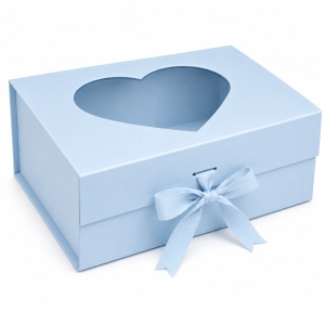 Cutie Cadou 31,5x24,5x12 cm Pliabilă cu Geam Inimă, Carton tare, Calitate Premium KRM5195 - Img 3