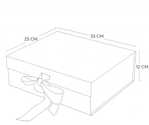 Cutie Cadou Pliabilă 33X25X12 cm, Calitate Premium, Carton Tare cu Fundă de Satin - KRM5213 - Img 9