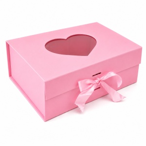 Cutie Cadou Premium 28 x 20 x 9 cm Pliabilă cu Fereastră Inimă și Închidere Magnetică – Multiple Culori Disponibile KRM5194 - Img 6