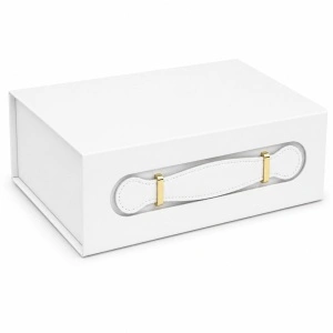 Cutie Cadou Premium Pliabilă 24x18x8 cm cu Închidere Magnetică, Mâner Decorativ și Accesorii Aurii, Carton Rigid Luxury – KRM5198
