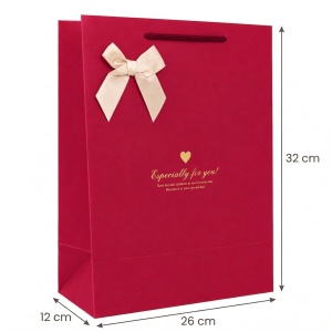 Pungă Cadou 26x12x32 cm din Carton Premium cu Fundă și Șnur Textil, Set 12 Bucăți, Pungi Cadou Elegante Angro – Cod Produs: KRM3529 - Img 5