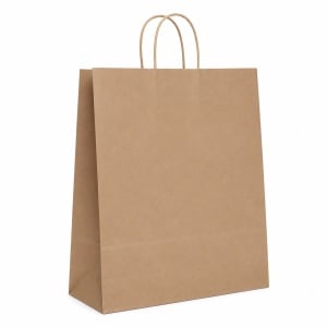 Pungă Cadou 45x15x48 cm din Hârtie Kraft Colorată, cu Mânere Răsucite din Hârtie, pentru Personalizare și Ambalare Cadouri, Set 12 Bucăți, KRM4717.1