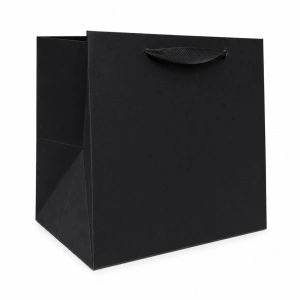 Pungă Cadou Lată 25x25x25 cm din Carton Premium, Culori Uni, Pungă pentru Cadouri Voluminoase, Set 12 Bucăți, KRM4667 - Img 3