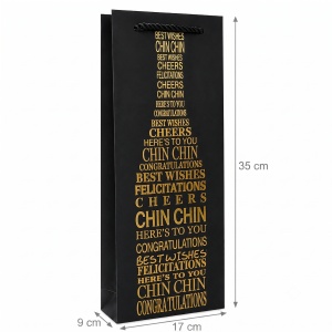 Pungă pentru Sticlă 17x9x35 cm din Carton Premium cu Șnur Textil și Inscripție Decorativă, Set 12 Bucăți, Pungi Cadou pentru Vin, Șampanie și Băuturi Angro KRM5372.1 - Img 4