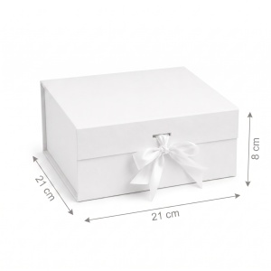 Cutie Cadou 21x21x8 cm, cu Fundă Decorativă, Elegantă, Negru, KRM113-38 - Img 2