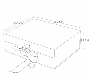 Cutie Cadou Pliabilă 28.2x20.2x9.2cm cu Închidere Magnetică, Carton Tare Superior, Albastru KRM5205 - Img 2