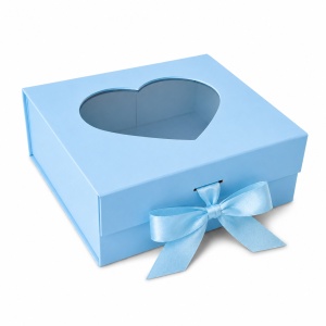 Cutie Cadou Premium 20x18x8 cm cu Fereastră Inimă și Fundă Satinată, , Culori Diverse KRM5193 - Img 9