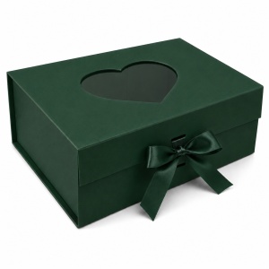 Cutie Cadou Premium 28 x 20 x 9 cm Pliabilă cu Fereastră Inimă și Închidere Magnetică – Multiple Culori Disponibile KRM5194 - Img 4