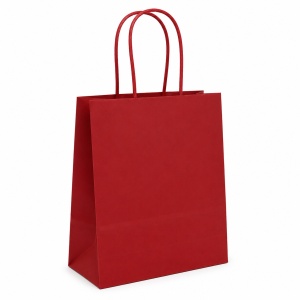 Pungă Cadou din Hârtie 12x6x15 cm, Mov, cu Mâner Răsucit din Hârtie, Set 12 Bucăți, KRM4622 - Img 2