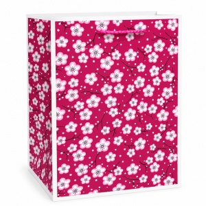Pungi Cadou 17.5 x 25.5 x 17 cm, Premium Florale, Carton Gros cu Fund Dublu, Set 4 Modele Diferite, Mânere Textile, Set 12 Bucăți – KRMP082.FLORAL - Img 3