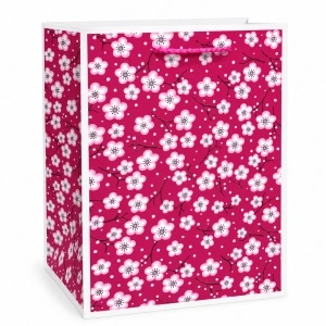 Pungi Cadou 17.5 x 25.5 x 17 cm, Premium Florale, Carton Gros cu Fund Dublu, Set 4 Modele Diferite, Mânere Textile, Set 12 Bucăți – KRMP082.FLORAL - Img 3