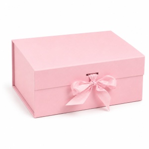 Cutie Cadou 21x21x8 cm, cu Fundă Decorativă, Elegantă, Roz, KRM113-40