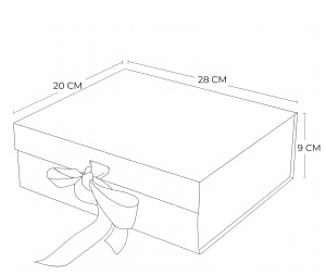 Cutie Cadou Pliabilă 28x20x9cm cu Fundă de Satin, Închidere Magnetică de Calitate Superioară KRM5214 - Img 3