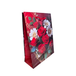 Punga Cadou 23x18x8 cm, Motiv Floral și Fundiță Karmiseé, KRMP068.2 - Img 3