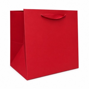 Pungă Cadou Lată 30x30x30 cm din Carton Premium, Culori Uni, Pungă pentru Cadouri Voluminoase, Set 12 Bucăți, KRM4691 - Img 3
