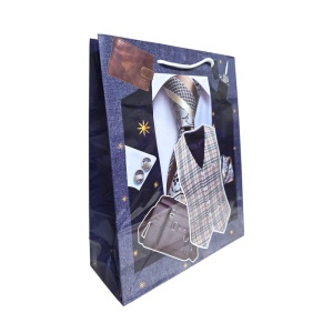 Pungi Cadou Ieftine, Bărbătești 32x26x10 cm, 12buc/set, 4 Modele/set Karmiseé KRMP069.8 - Img 3