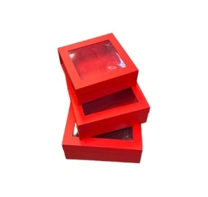 Set 3 Cutii Patrate Cu Fereastra KRM4917