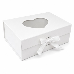 Cutie Cadou Premium 28 x 20 x 9 cm Pliabilă cu Fereastră Inimă și Închidere Magnetică – Multiple Culori Disponibile KRM5194 - Img 7