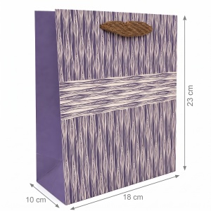 Pungă Cadou 18x10x23 cm, Model Mov cu Mâner Textil, 12 Buc/Set, KRM5351.7 - Img 2