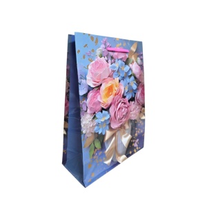 Punga Cadou 23x18x8 cm, Motiv Floral și Fundiță Karmiseé, KRMP068.2 - Img 4