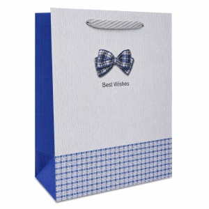 Pungă Cadou 26x12x32 cm din Carton Premium cu Fundă Decorativă și Șnur Textil, Set 12 Bucăți, Pungi Cadou Elegante Angro KRM5358