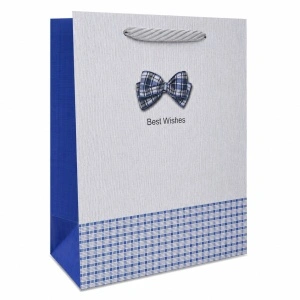 Pungă Cadou 26x12x32 cm din Carton Premium cu Fundă Decorativă și Șnur Textil, Set 12 Bucăți, Pungi Cadou Elegante Angro KRM5358