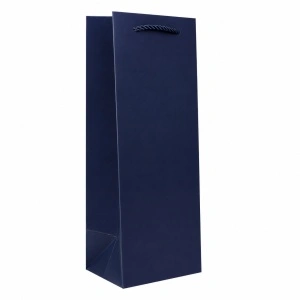 Pungă Cadou pentru Sticlă 12x10x36 cm din Carton Premium cu Șnur Textil, Set 12 Bucăți, Pungi pentru Vin, Șampanie și Băuturi Cadou Angro KRM5351.S