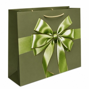 Pungi Cadou Premium - 60 x 40 x 22 cm - Mari din Carton Gros cu Fund Dublu, Set 12 Bucăți, 4 Modele Elegante cu Fundă Satinată, Mânere Textile Rezistente - KRMP075.FUNDA - Img 3