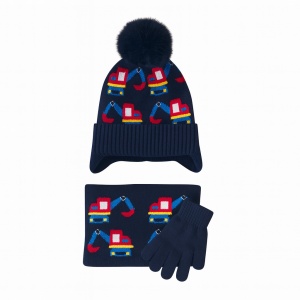 Set Căciulă Fular și Mănuși Băieți Karmiseé KRM5688 - Img 2