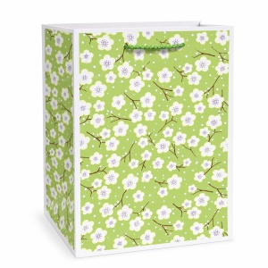 Pungi Cadou 17.5 x 25.5 x 17 cm, Premium Florale, Carton Gros cu Fund Dublu, Set 4 Modele Diferite, Mânere Textile, Set 12 Bucăți – KRMP082.FLORAL - Img 4