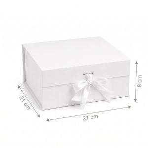 Cutie Cadou 21x21x8 cm, cu Fundă Decorativă, Elegantă, Roz, KRM113-40 - Img 2