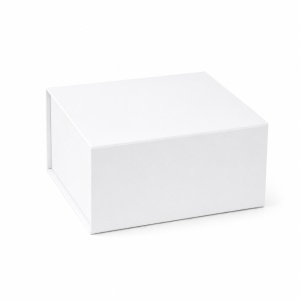 Cutie Cadou 21x21x8 cm, cu Închidere Magnetică, Cutie Premium pentru Cadouri, Alb, KRM113-53