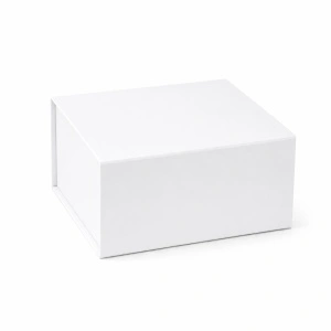 Cutie Cadou 21x21x8 cm, cu Închidere Magnetică, Cutie Premium pentru Cadouri, Alb, KRM113-53