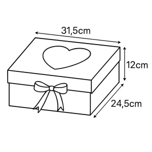 Cutie Cadou 31,5x24,5x12 cm Pliabilă cu Geam Inimă, Carton tare, Calitate Premium KRM5195 - Img 10