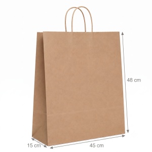 Pungă Cadou 45x15x48 cm din Hârtie Kraft Colorată, cu Mânere Răsucite din Hârtie, pentru Personalizare și Ambalare Cadouri, Set 12 Bucăți, KRM4717.1 - Img 6