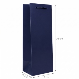 Pungă Cadou pentru Sticlă 12x10x36 cm din Carton Premium cu Șnur Textil, Set 12 Bucăți, Pungi pentru Vin, Șampanie și Băuturi Cadou Angro KRM5351.S - Img 5