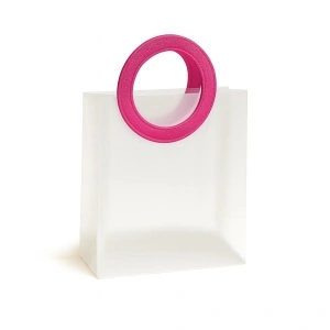 Pungi Transparente Cu Maner Colorat M KRM4605A