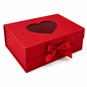Cutie Cadou Premium 28 x 20 x 9 cm Pliabilă cu Fereastră Inimă și Închidere Magnetică – Multiple Culori Disponibile KRM5194 - Img 8