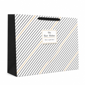 Pungă Cadou Lată 35x15x46 cm, cu Mâner Textil și Design Modern, pentru Cadouri Voluminoase, Set 12 Bucăți, KRM5429