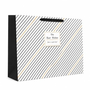 Pungă Cadou Lată 35x15x46 cm, cu Mâner Textil și Design Modern, pentru Cadouri Voluminoase, Set 12 Bucăți, KRM5429