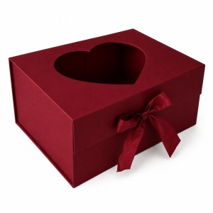 Cutie Cadou 33.5x26x15 cm Pliabilă, Premium cu Geam Inimă KRM5196