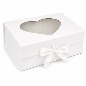 Cutie Cadou 31,5x24,5x12 cm Pliabilă cu Geam Inimă, Carton tare, Calitate Premium KRM5195 - Img 9