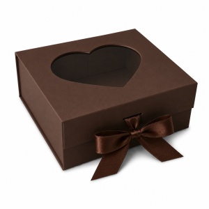 Cutie Cadou Premium 20x18x8 cm cu Fereastră Inimă și Fundă Satinată, , Culori Diverse KRM5193 - Img 8