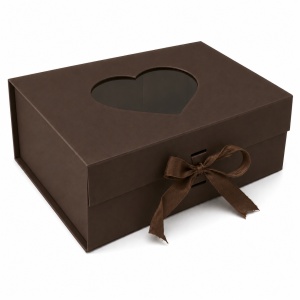 Cutie Cadou Premium 28 x 20 x 9 cm Pliabilă cu Fereastră Inimă și Închidere Magnetică – Multiple Culori Disponibile KRM5194 - Img 3