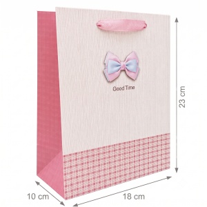 Pungă Cadou 18x10x23 cm din Carton Premium cu Fundă Decorativă și Șnur Textil, Set 12 Bucăți, Pungi Cadou Elegante Angro KRM5351.F - Img 3