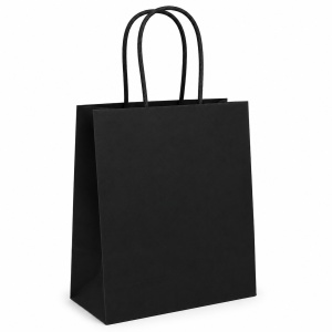 Pungă Cadou din Hârtie 12x6x15 cm, Mov, cu Mâner Răsucit din Hârtie, Set 12 Bucăți, KRM4622