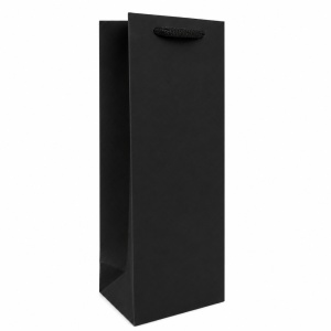 Pungă Cadou Sticlă 11x9x35 cm, Uni cu Mâner Textil, 12 Buc/Set, Negru, Alb, Roșu sau Roz, KRM5351.8 - Img 2