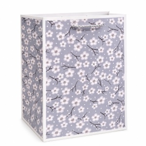 Pungi Cadou 17.5 x 25.5 x 17 cm, Premium Florale, Carton Gros cu Fund Dublu, Set 4 Modele Diferite, Mânere Textile, Set 12 Bucăți – KRMP082.FLORAL - Img 2
