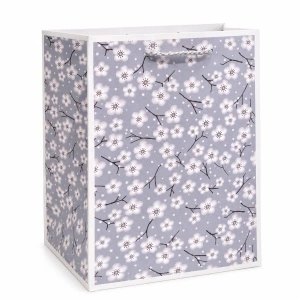 Pungi Cadou 17.5 x 25.5 x 17 cm, Premium Florale, Carton Gros cu Fund Dublu, Set 4 Modele Diferite, Mânere Textile, Set 12 Bucăți – KRMP082.FLORAL - Img 2